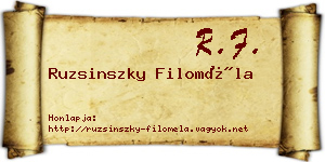 Ruzsinszky Filoméla névjegykártya